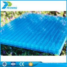 Prix ​​d'usine makrolon materil quatre carreaux murs en polycarbonate teinte bleue en plastique en nid d'abeille